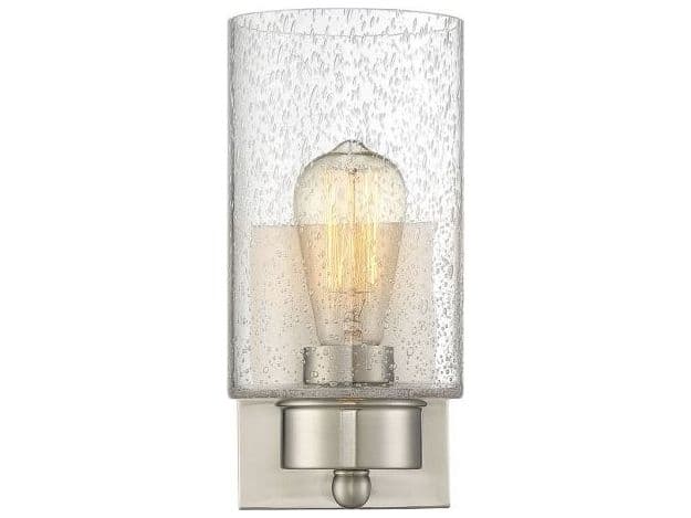 Savoy House Meridian 1-Light Brushed Nickel Glass Wall Sconce