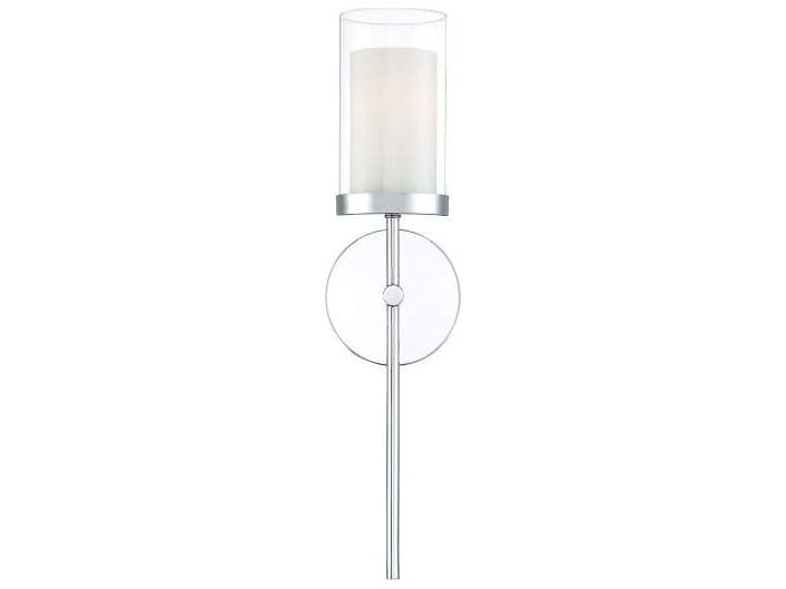 Savoy House Meridian 1-Light Chrome Glass Wall Sconce