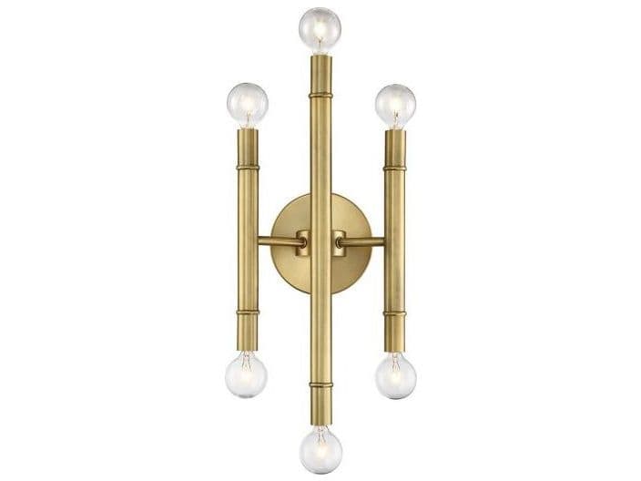 Savoy House Meridian 6-Light Natural Brass Wall Sconce