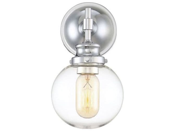 Savoy House Meridian 1-Light Chrome Glass Wall Sconce
