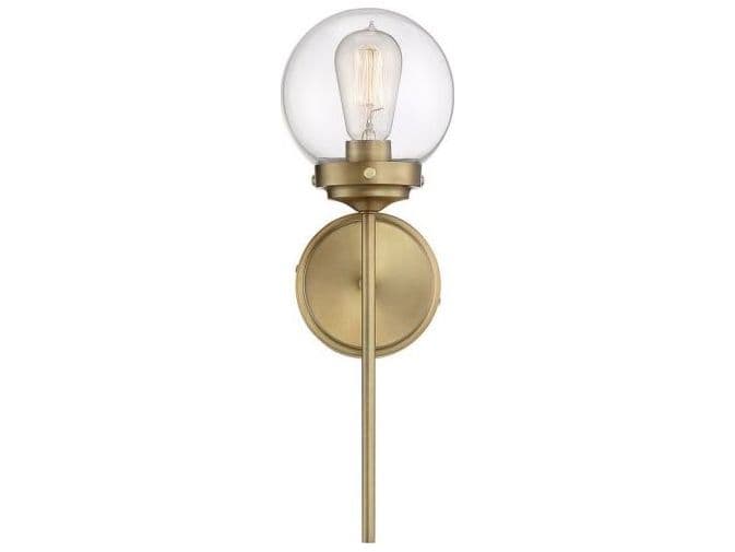 Savoy House Meridian 1-Light Natural Brass Glass Wall Sconce