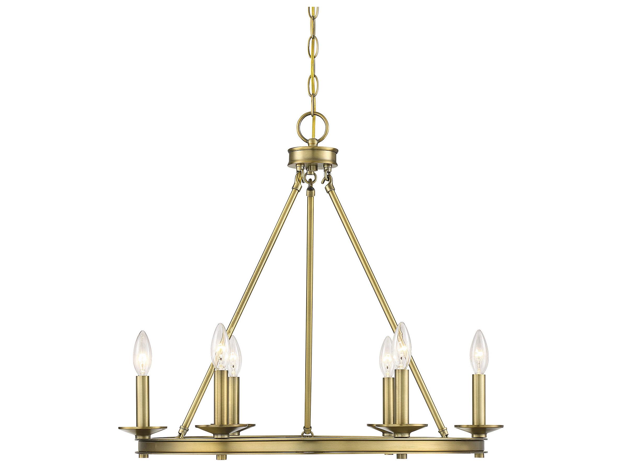 Savoy House Middleton 6-Light Warm Brass Candelabra Chandelier