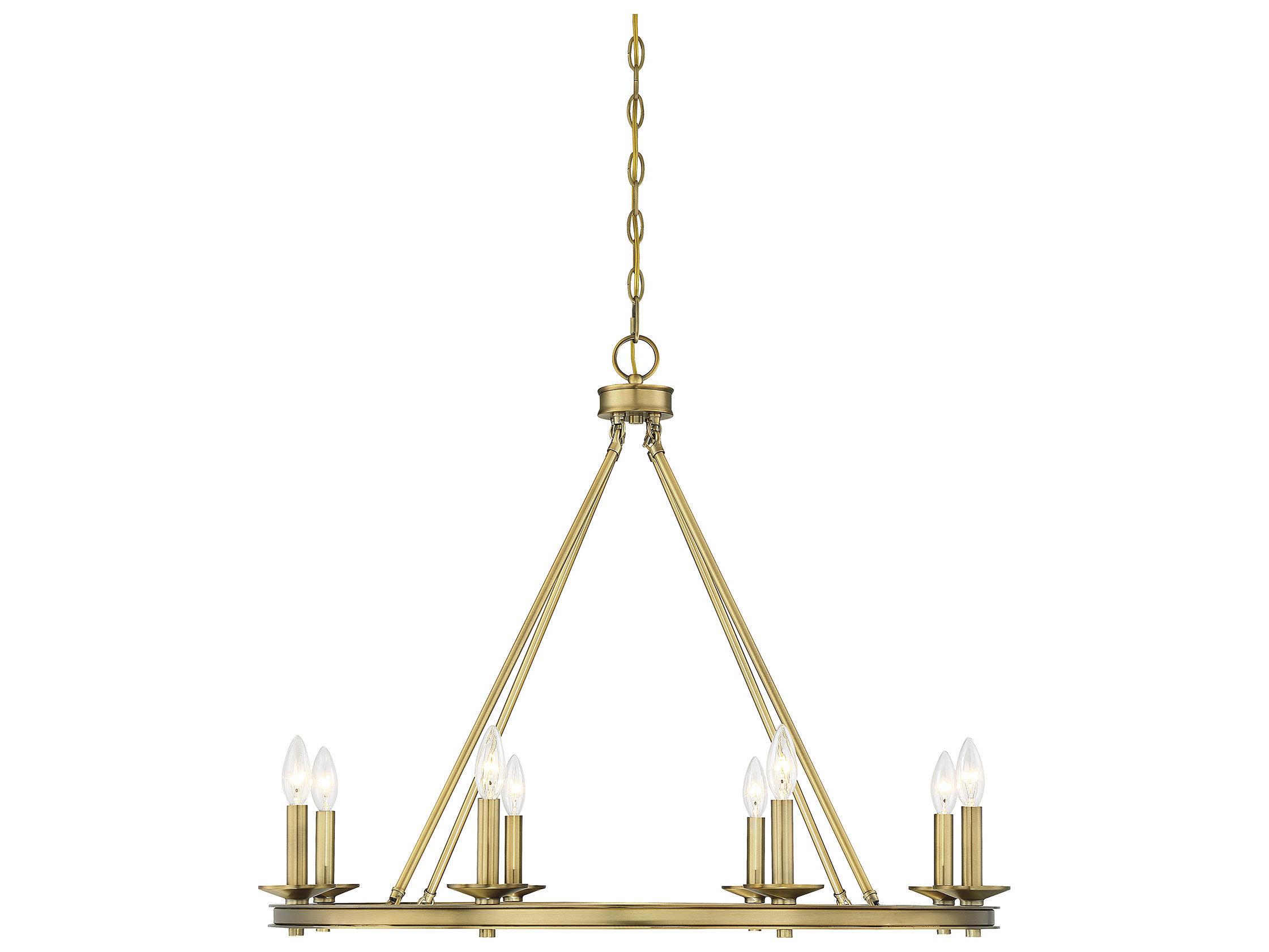 Savoy House Middleton 8-Light Warm Brass Candelabra Chandelier