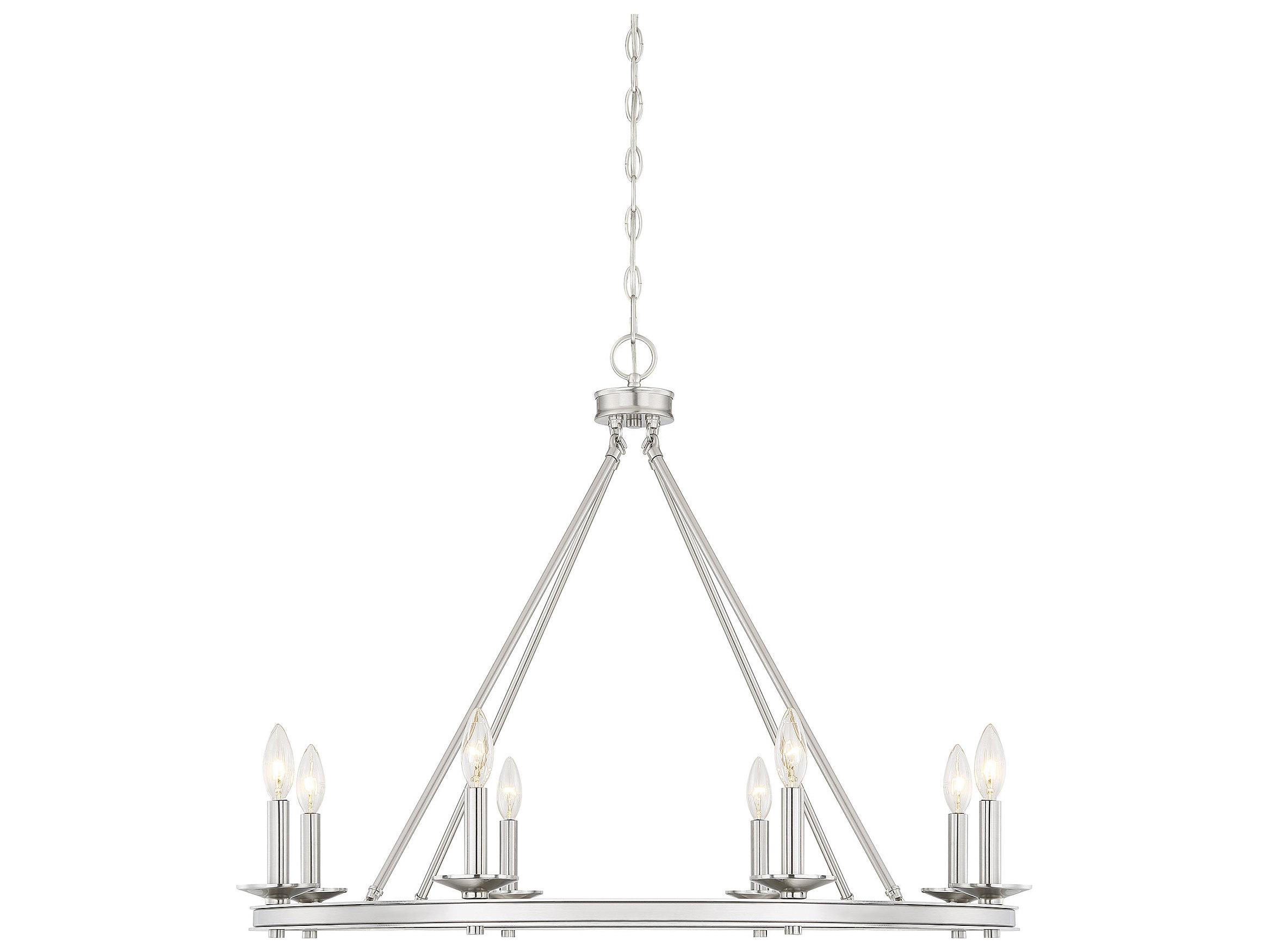 Savoy House Middleton 8-Light Satin Nickel Candelabra Chandelier