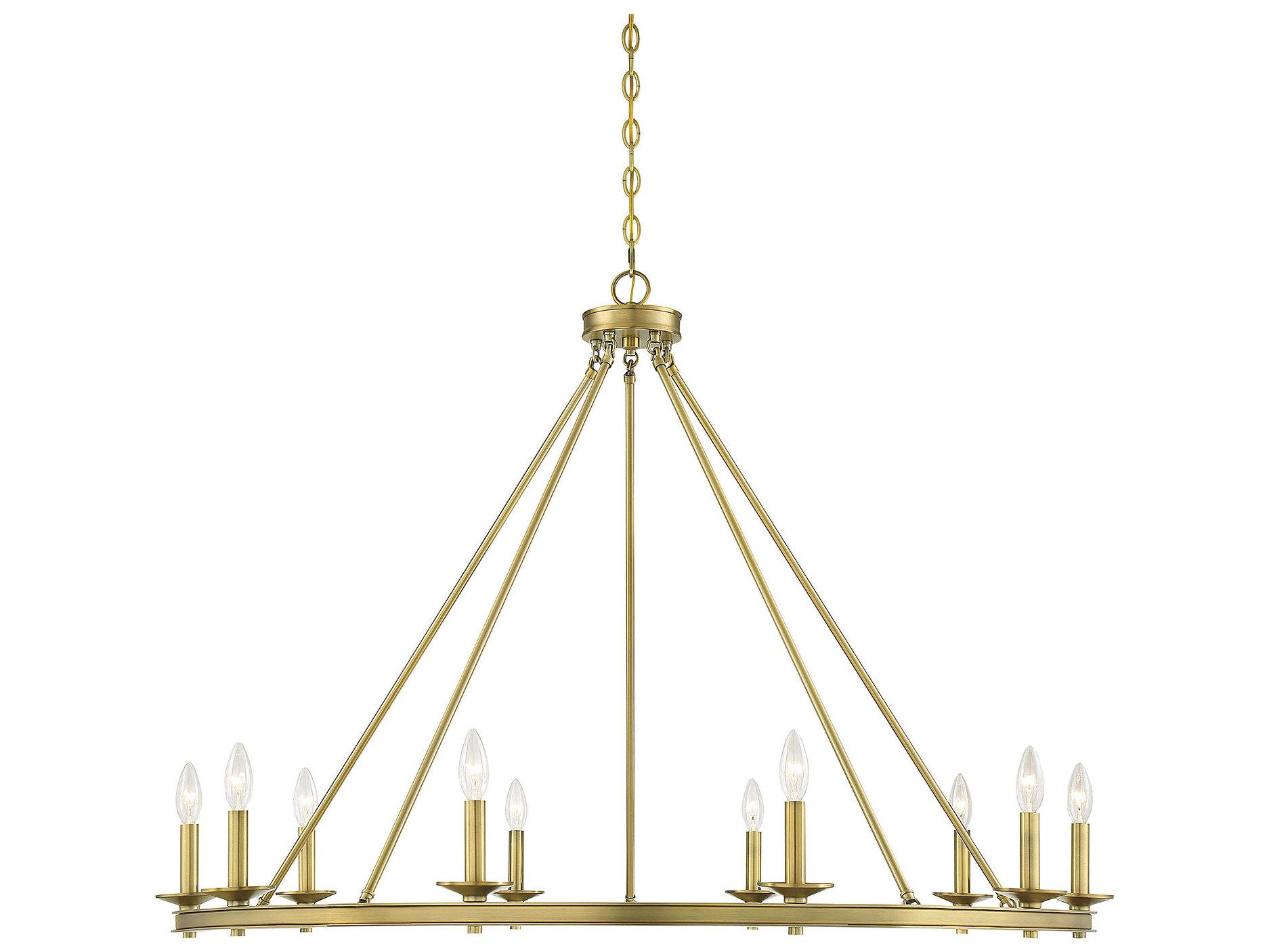 Savoy House Middleton 10-Light Warm Brass Candelabra Chandelier