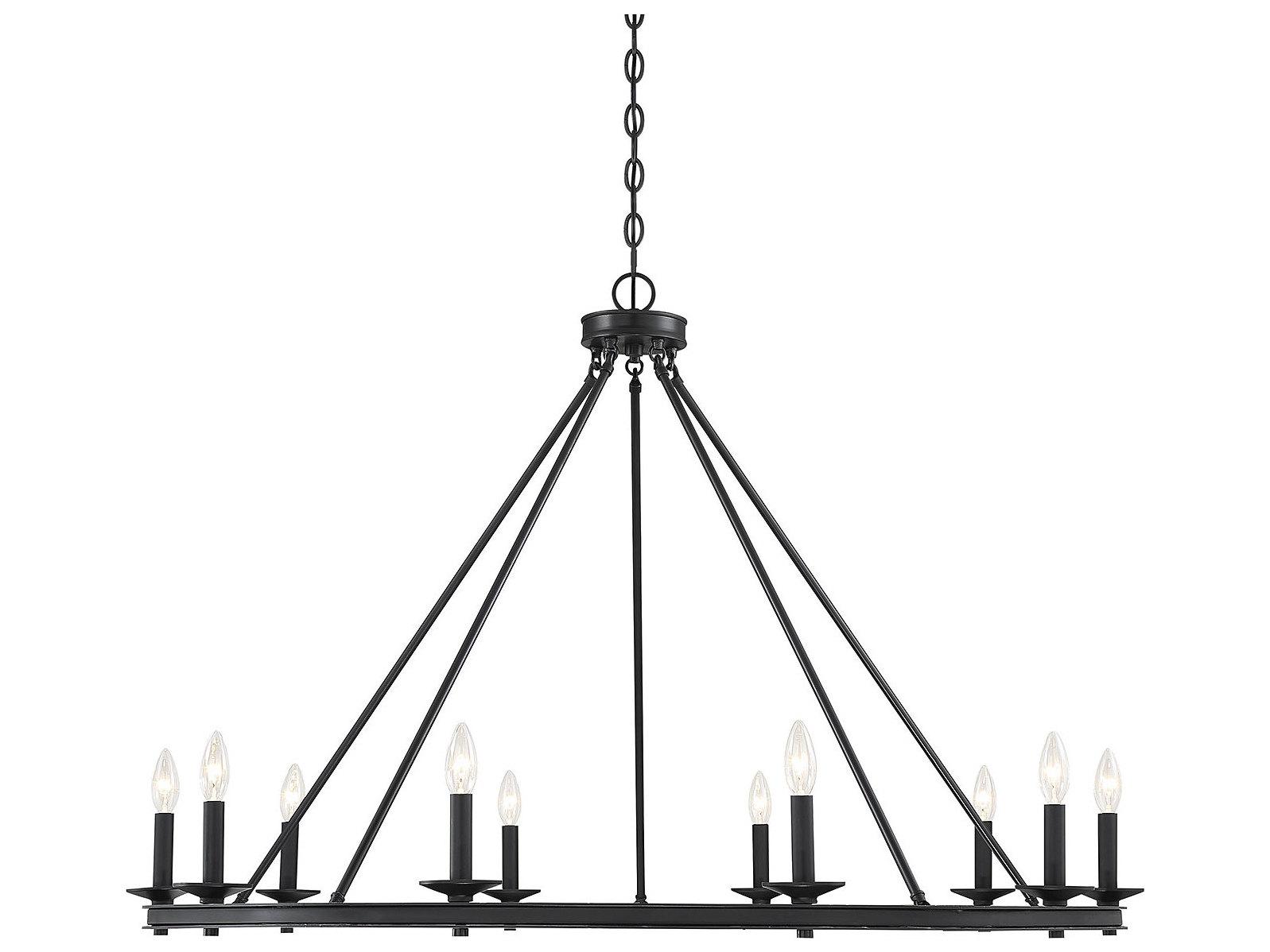Savoy House Middleton 10-Light Matte Black Candelabra Chandelier