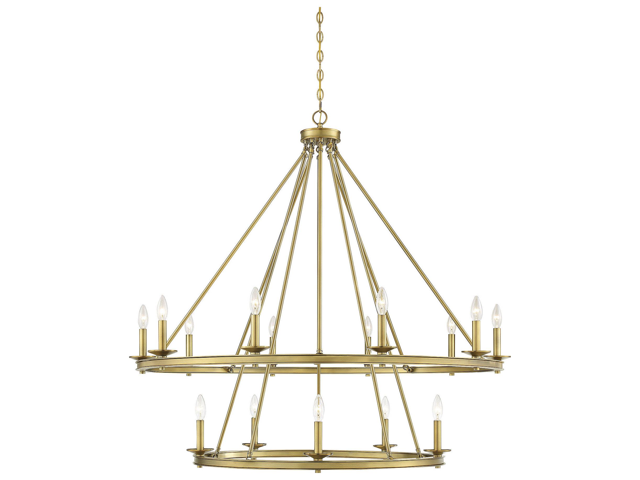 Savoy House Middleton 15-Light Warm Brass Candelabra Tiered Chandelier
