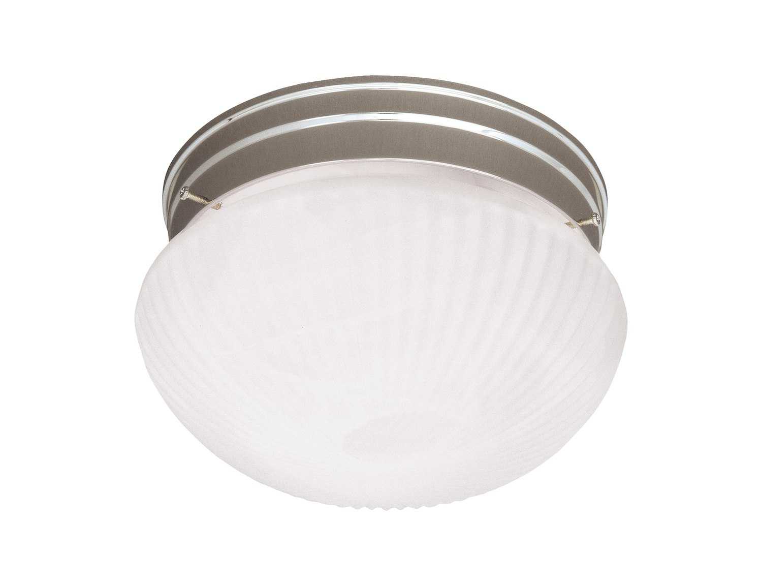 Savoy House Flush Mount 1-Light Satin Nickel Glass Bowl