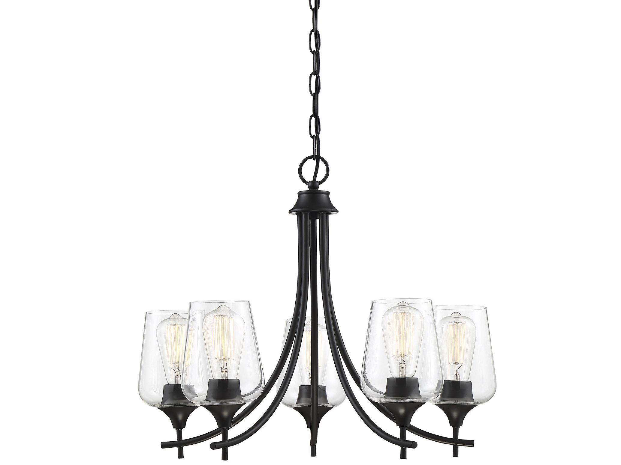 Savoy House Octave 5-Light Black Glass Chandelier