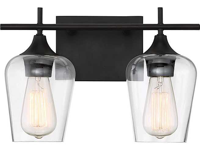 Savoy House Octave 2-Light English Bronze Glass Vanity Light