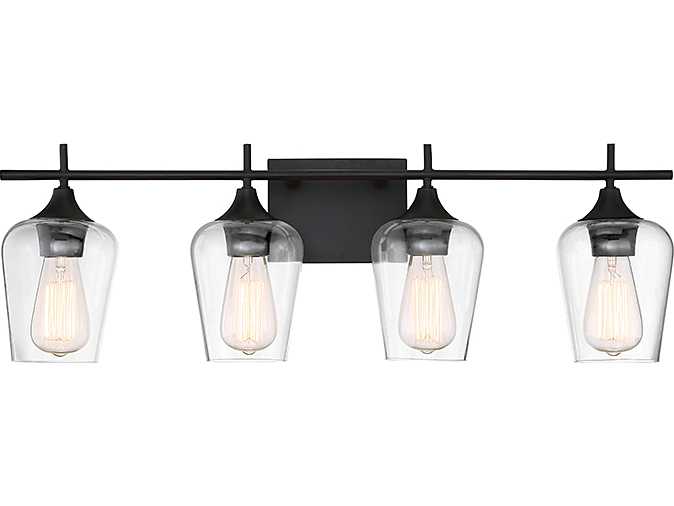 Savoy House Octave 4-Light English Bronze Glass Vanity Light