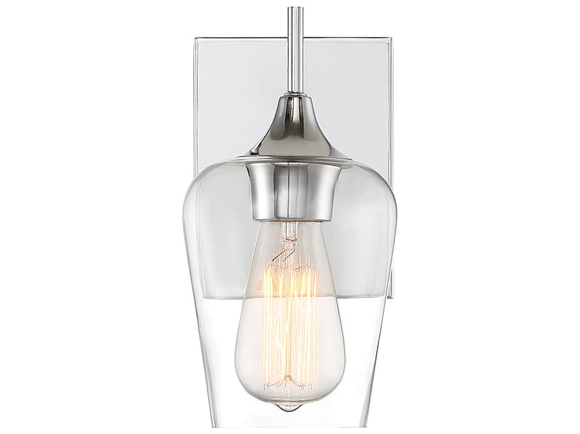 Savoy House Octave 1-Light Polished Chrome Glass Wall Sconce