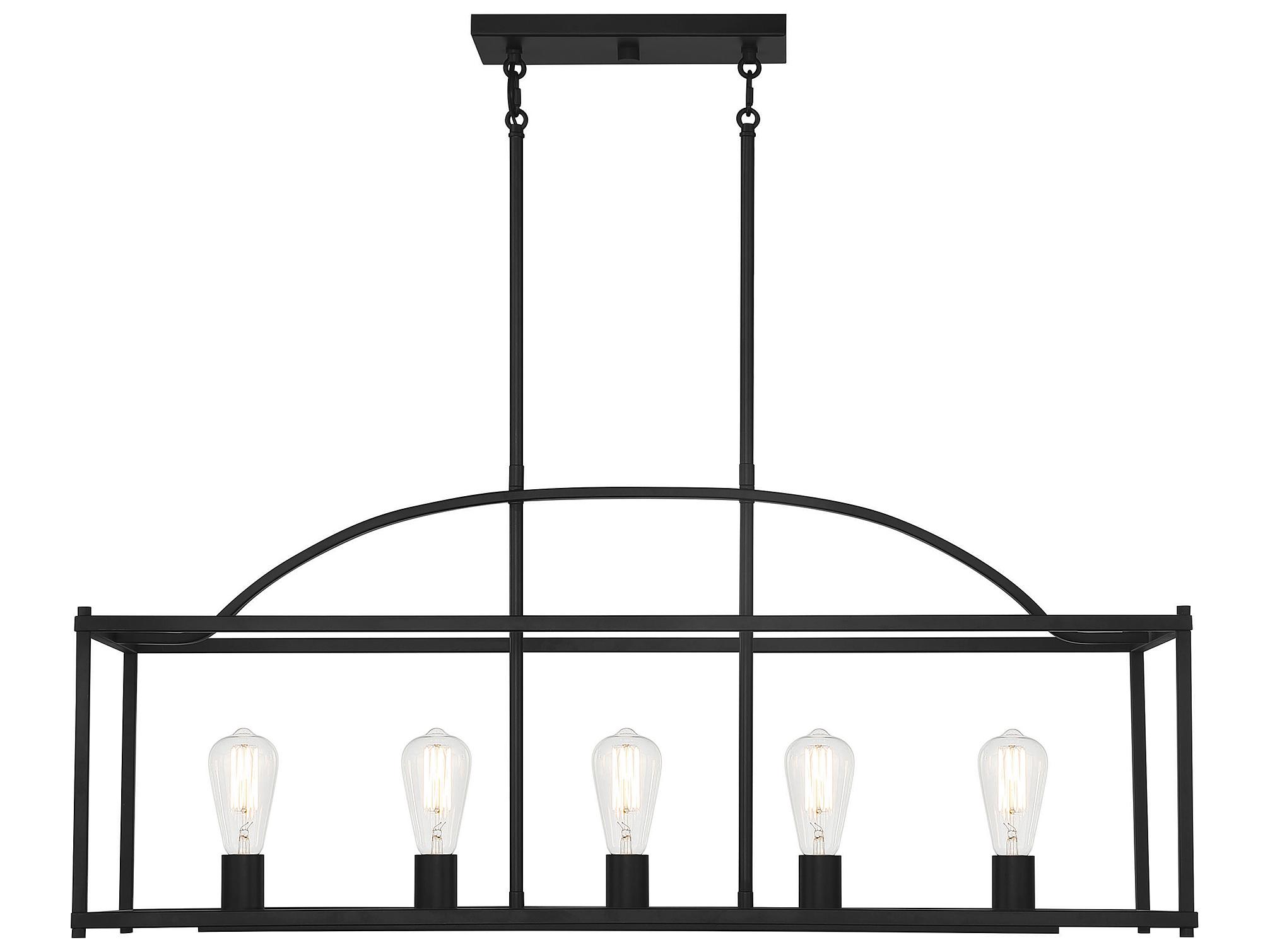 Savoy House Palladian 5-Light Matte Black Island Pendant