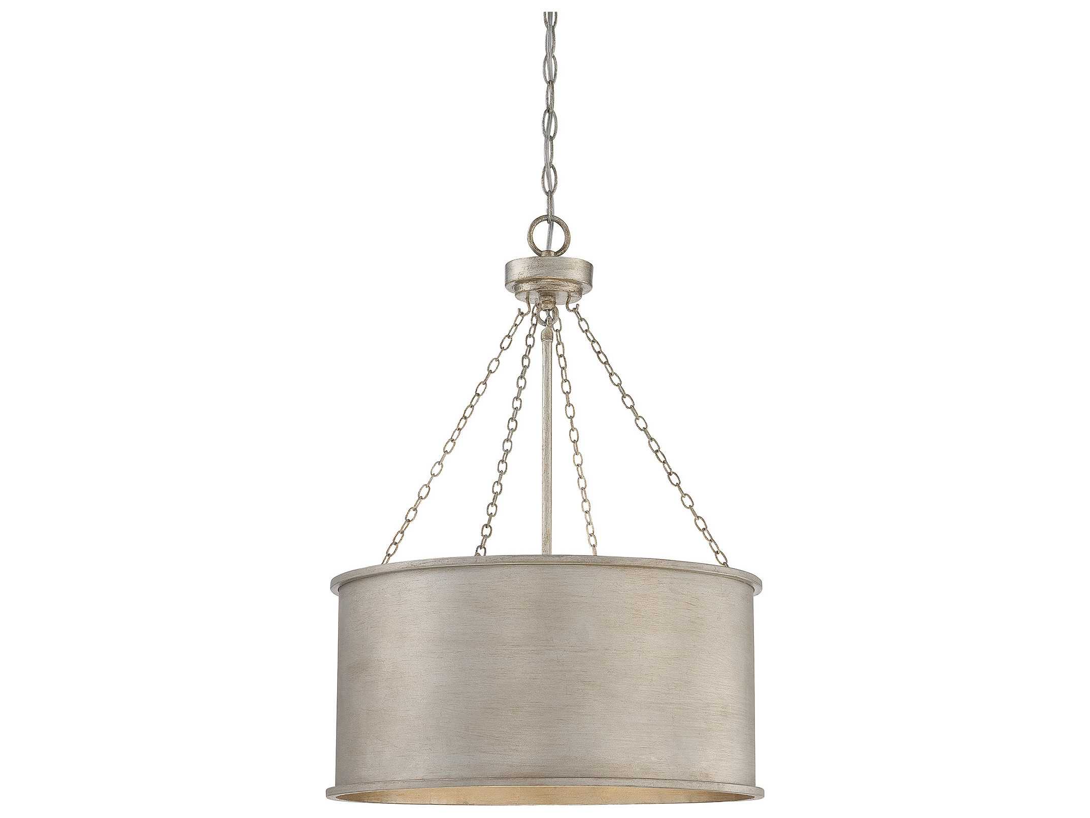 Savoy House Rochester 4-Light Silver Patina Nickel Drum Pendant