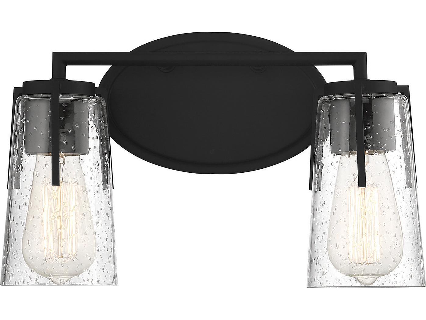 Savoy House Sacremento 2-Light Black Glass Vanity Light