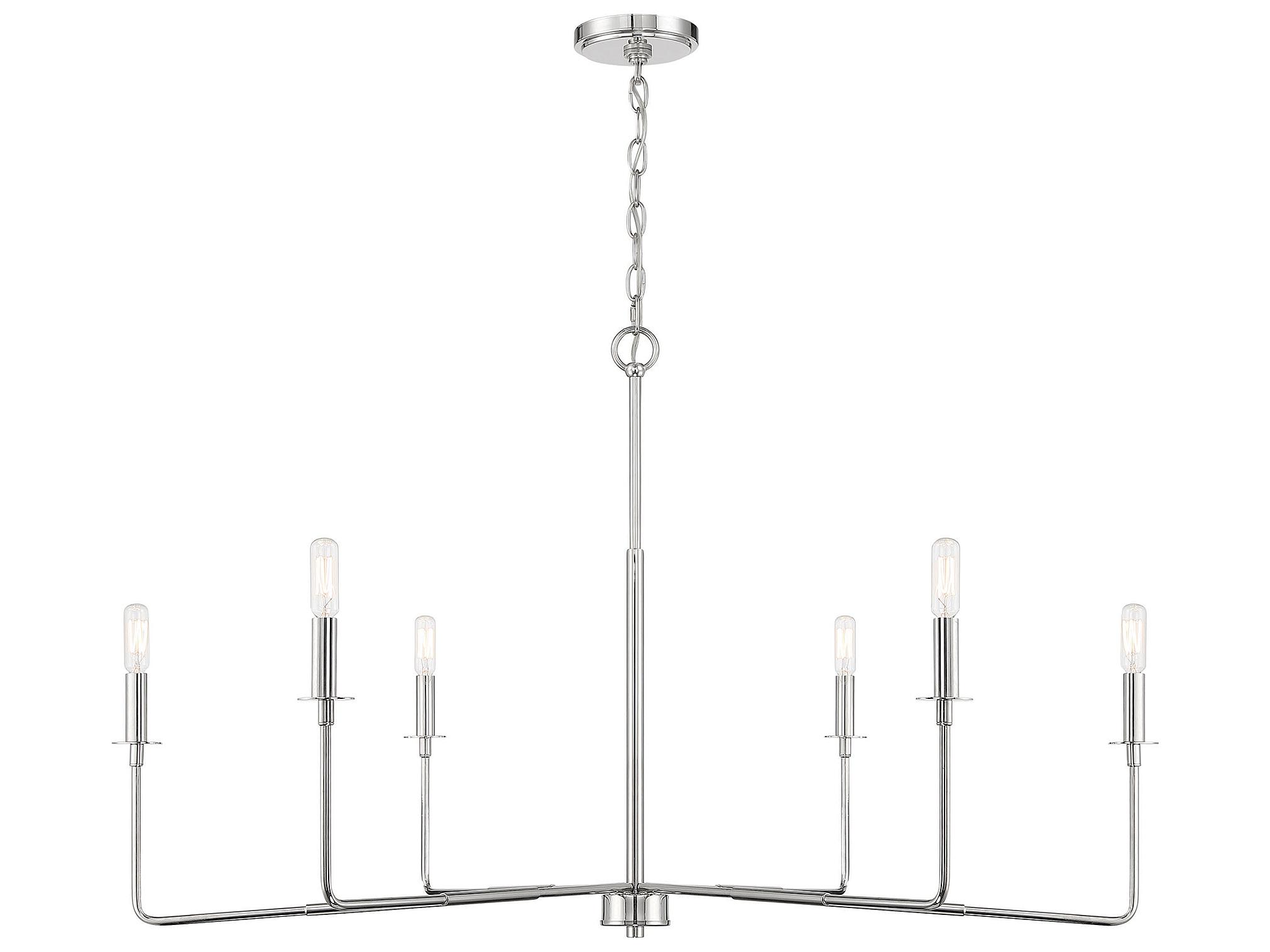 Savoy House Salerno 6-Light Polished Nickel Candelabra Chandelier