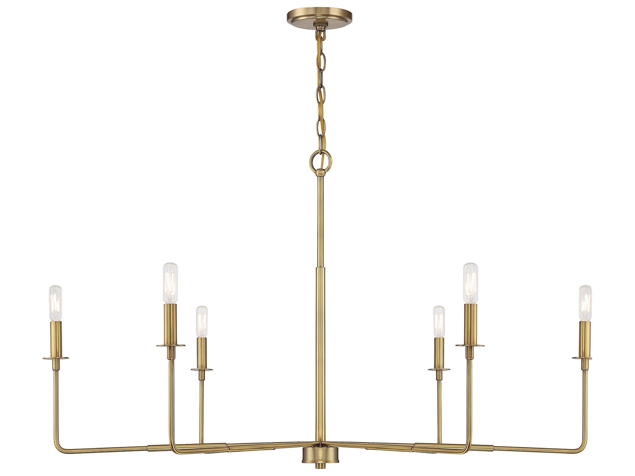 Savoy House Salerno 6-Light Warm Brass Chandelier