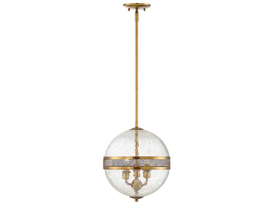 Savoy House Stirling 3-Light Warm Brass Glass Geometric Globe Mini Pendant
