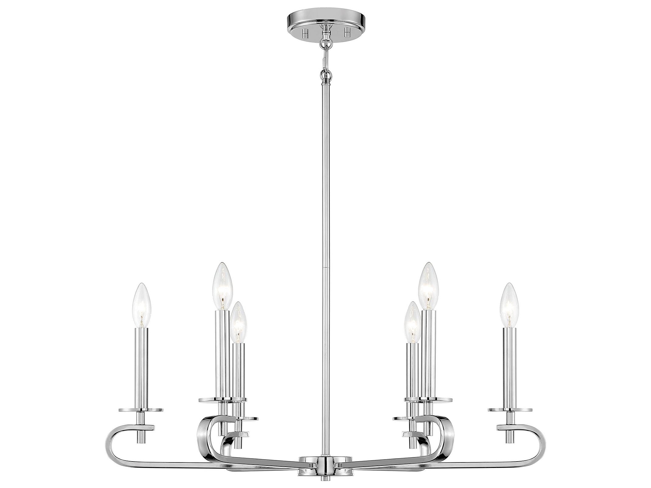 Savoy House Torino 6-Light Polished Nickel Candelabra Tiered Chandelier