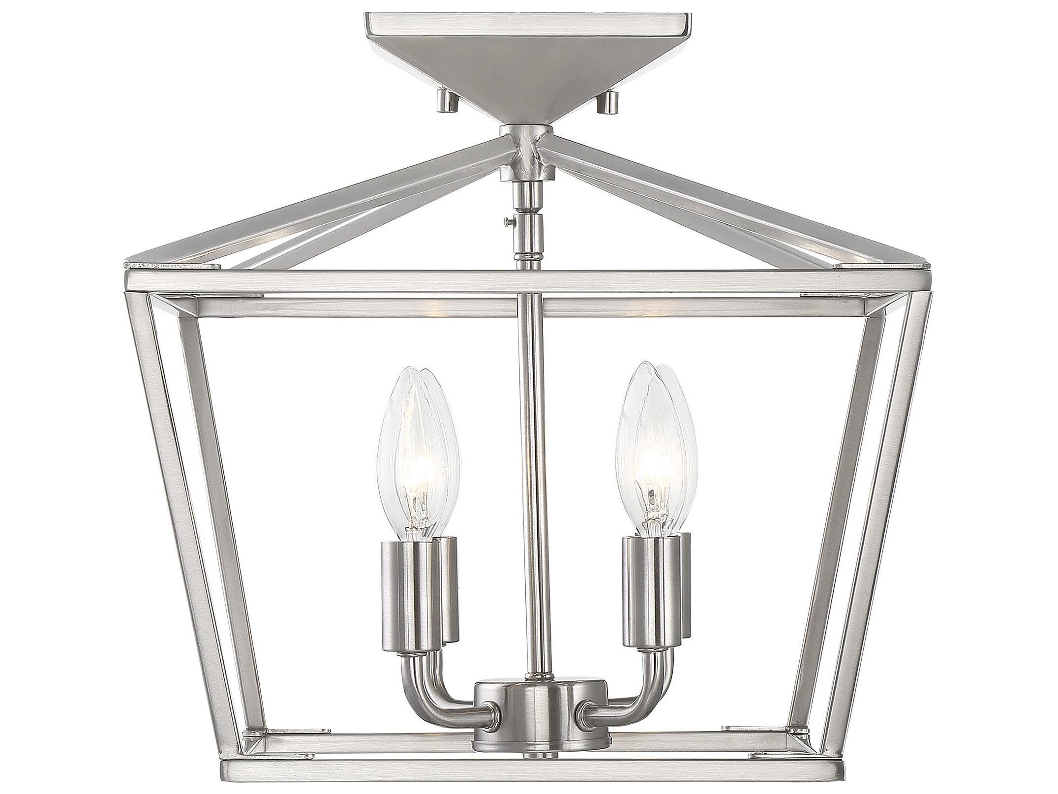 Savoy House Townsend 4-Light Satin Nickel Tiered Semi Flush Mount