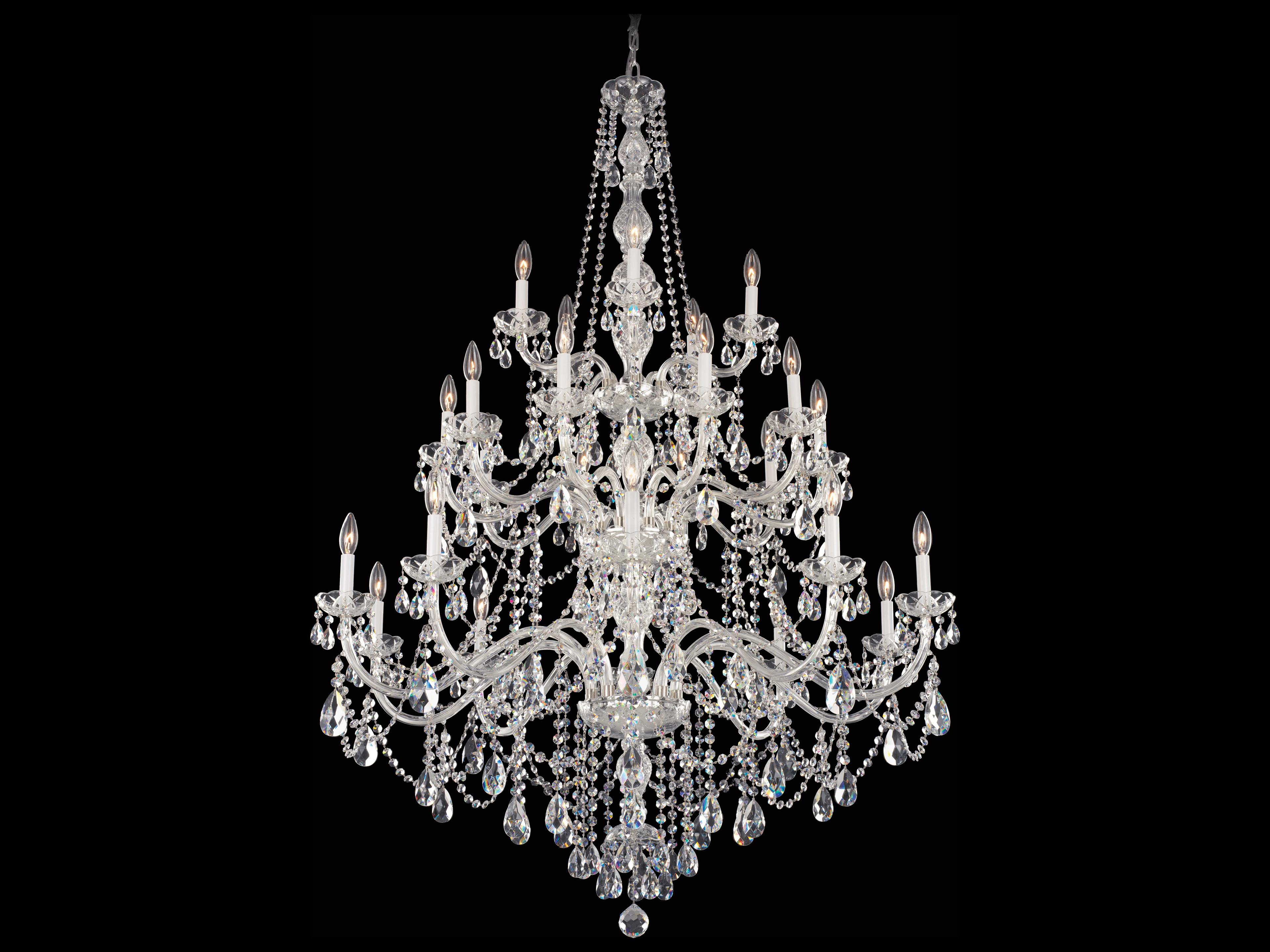 Schonbek Arlington 25-Light Polished Silver Crystal Candelabra Chandelier