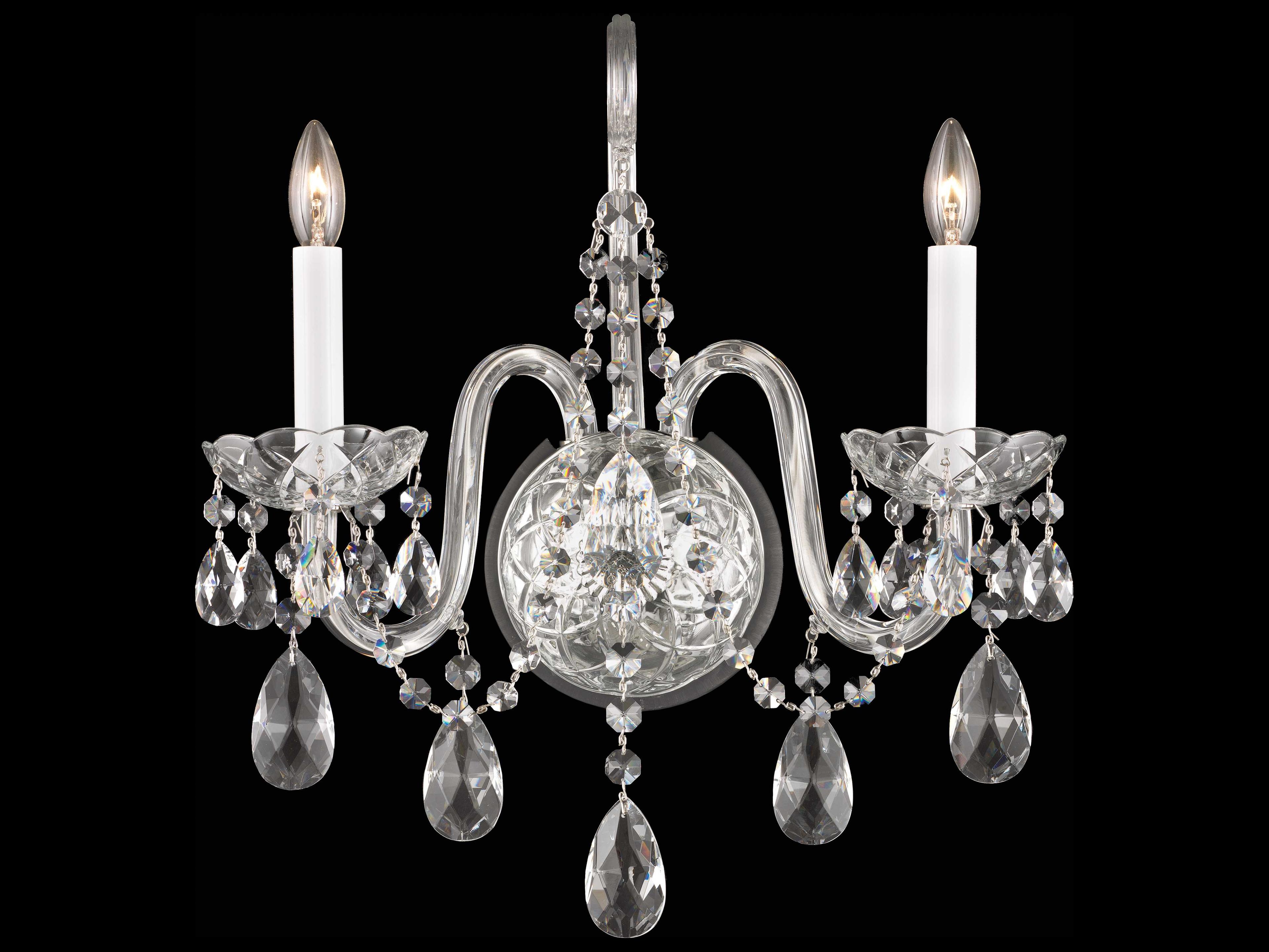 Schonbek Arlington 2-Light Polished Silver Crystal Wall Sconce