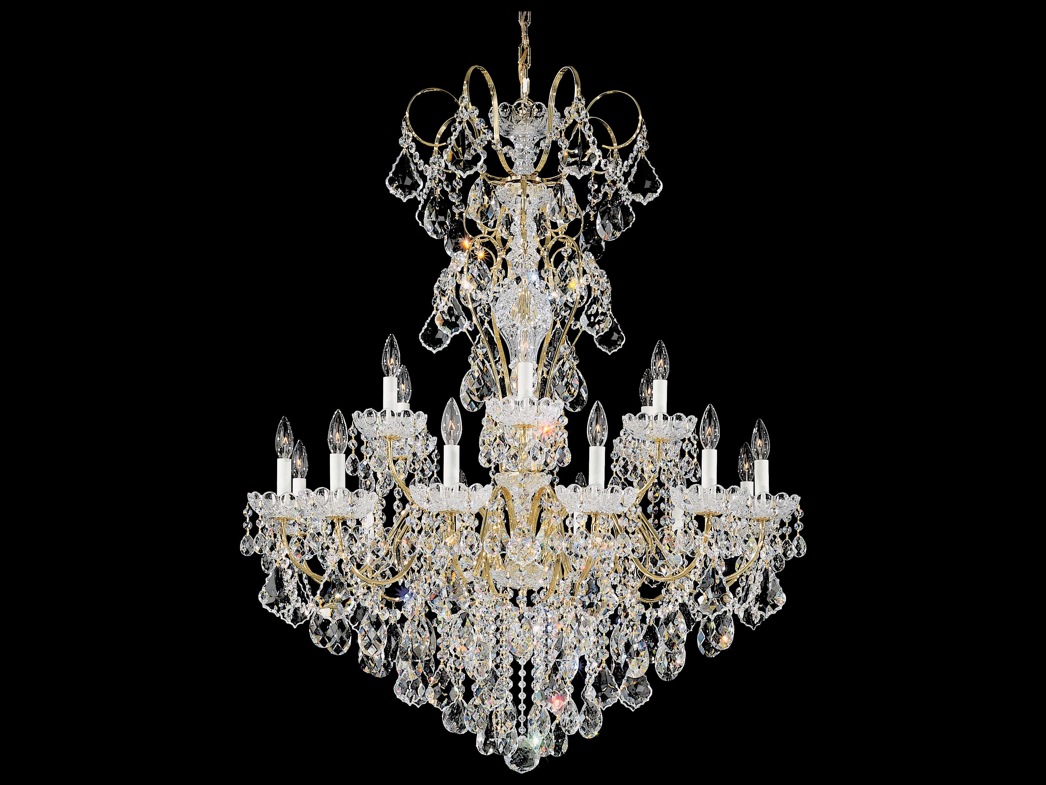 Schonbek New Orleans 18-Light8-Light Gold Crystal Candelabra Chandelier