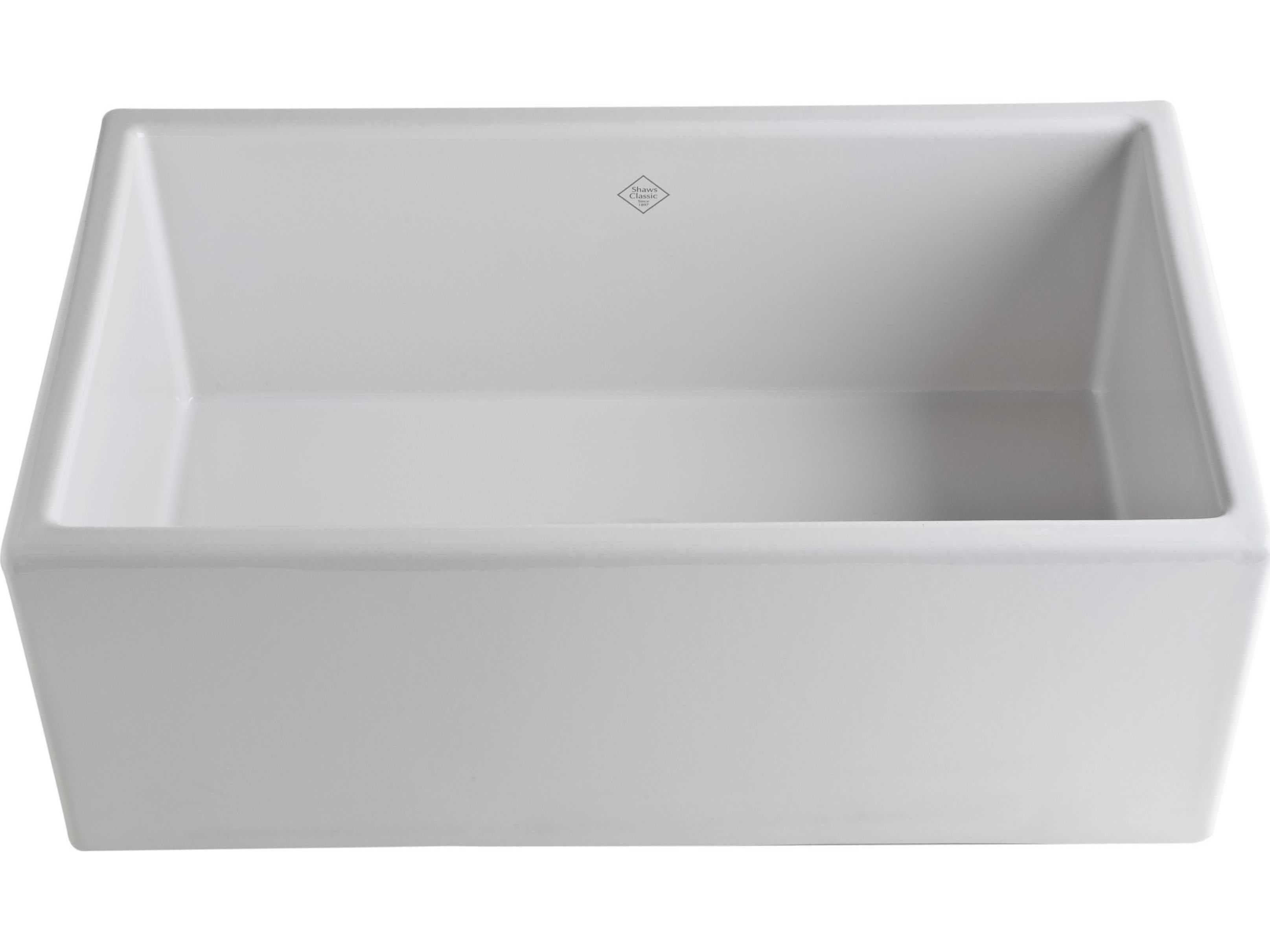 Shaws Shaker White 30" Rectangular Single Bowl Farmhouse Kitchen Sink