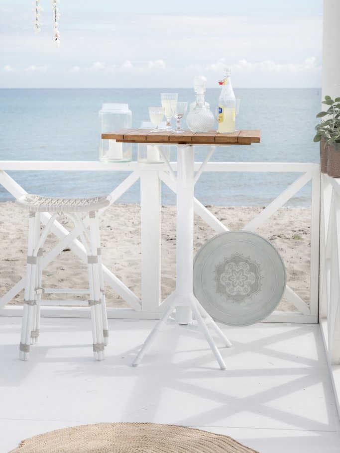Sika Design Exterior Aluminum Dove White Salsa Patio Bar Stool