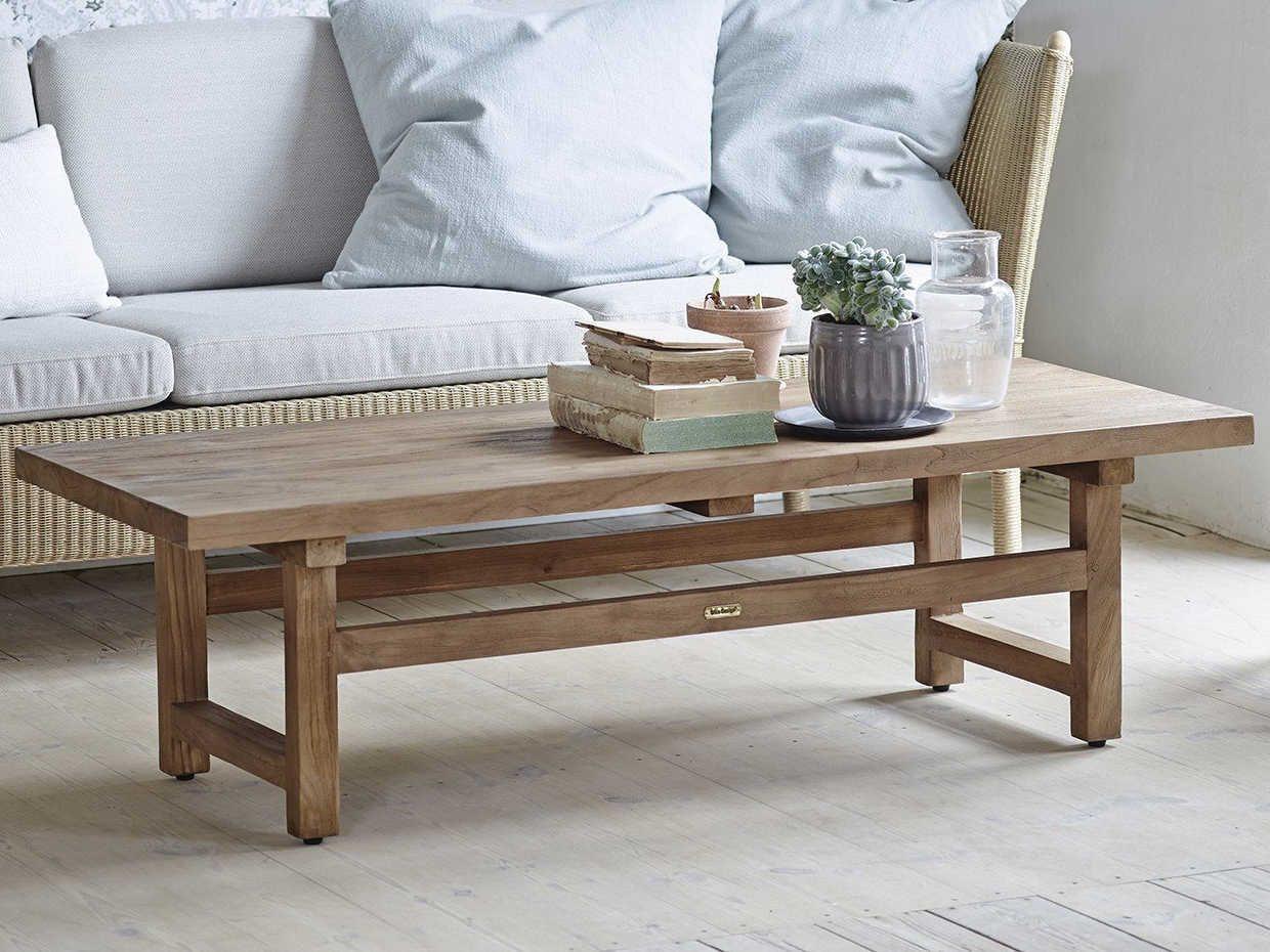 Sika Indoor Teak Rectangular Wood Coffee Table