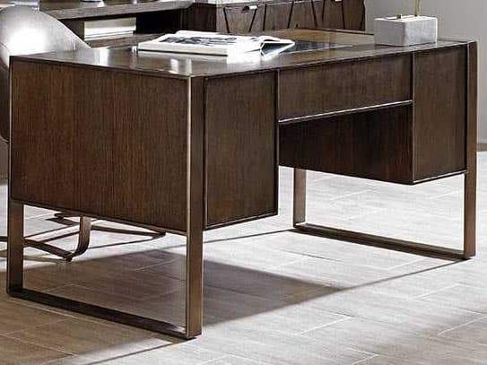 Sligh Cross Effect Oak Wood Computer Desk