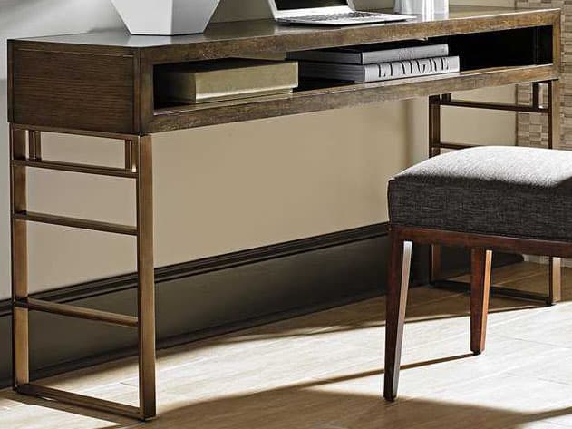 Sligh Cross Effect Brown Oak Wood Computer Desk