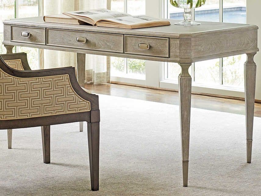 Sligh Greystone Soft Pearl Grey With White Glaze Writing Desk