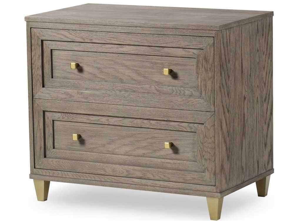 Sonder Living 2-Drawers Gray Oak Wood Nightstand