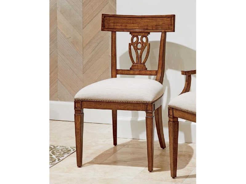 Stanley Furniture Old Town Brown Upholstered Side Dining Chair
