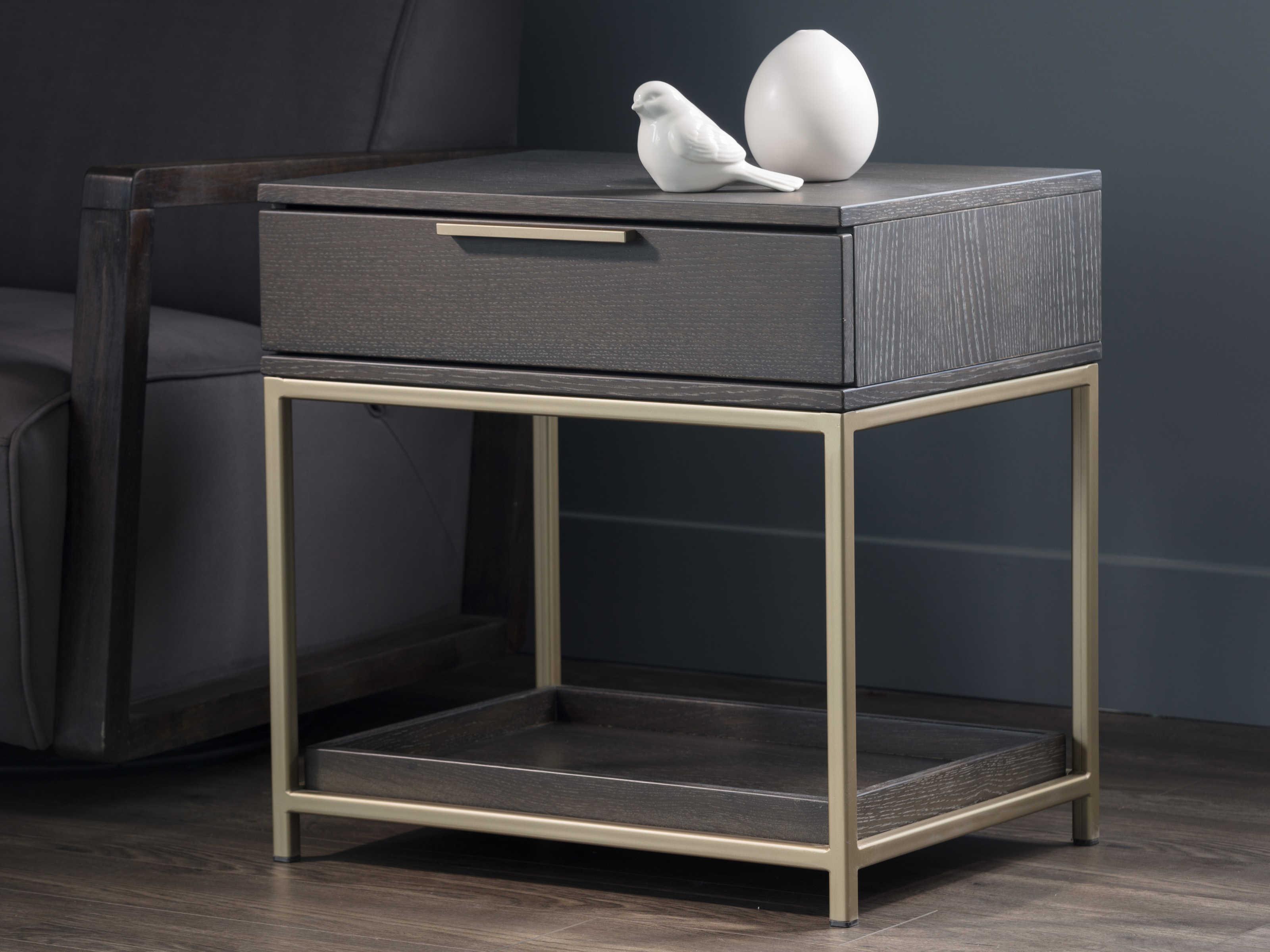 Sunpan Artezia Rebel 1-Drawer Gray Oak Wood Nightstand