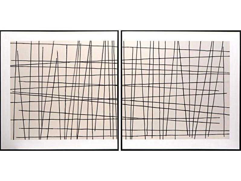 Sunpan Crosshatch Canvas Wall Art