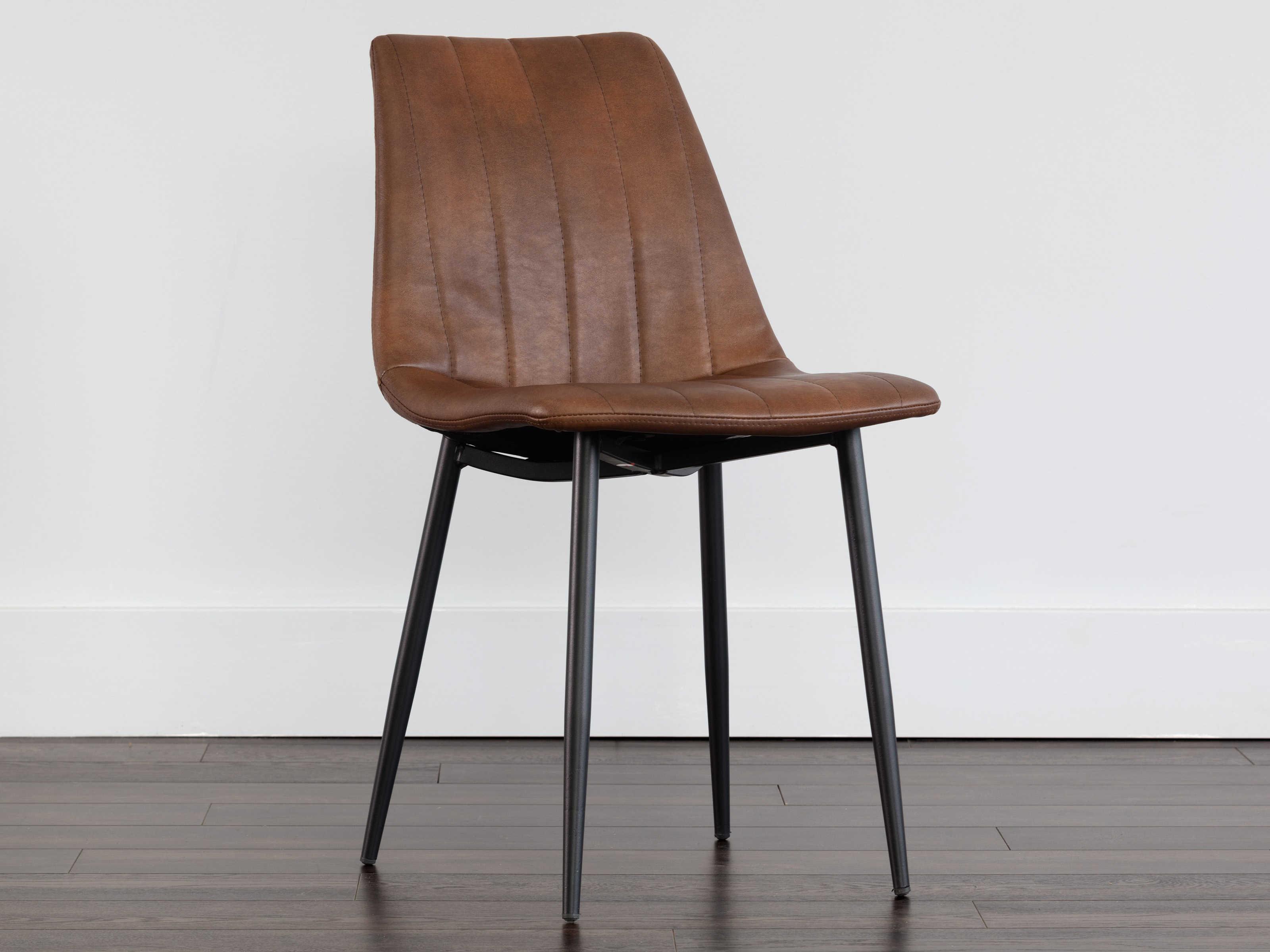 Sunpan Urban Unity Drew Dining Chair Black Bravo Cognac
