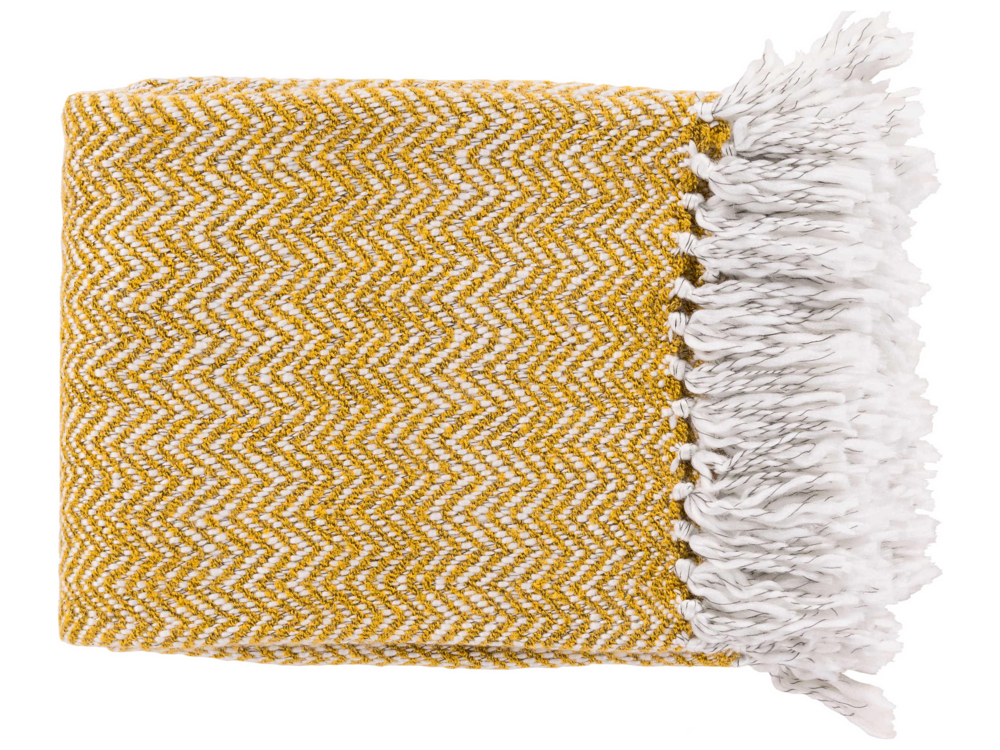 Surya Trina Saffron / White / Charcoal Throw