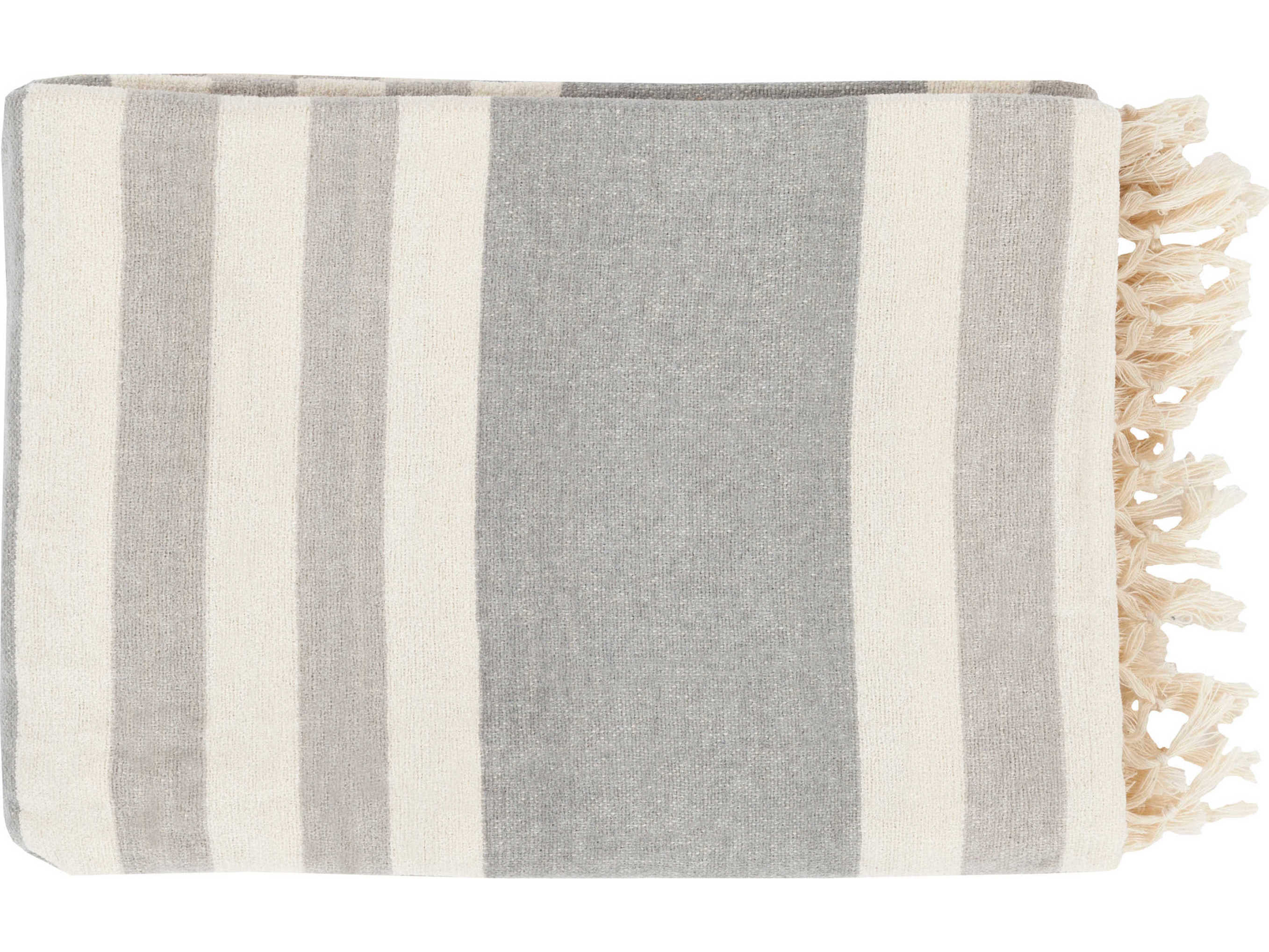 Surya Troy Medium Gray / Cream / Light Gray Throw