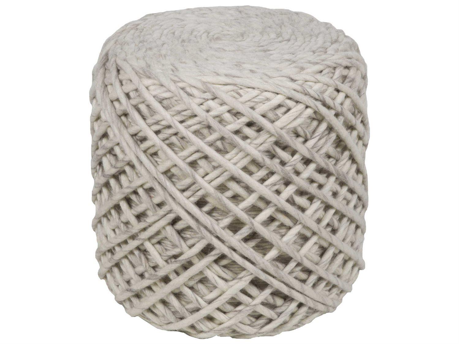 Surya Yukon Cream Charcoal Camel Gray Ottoman