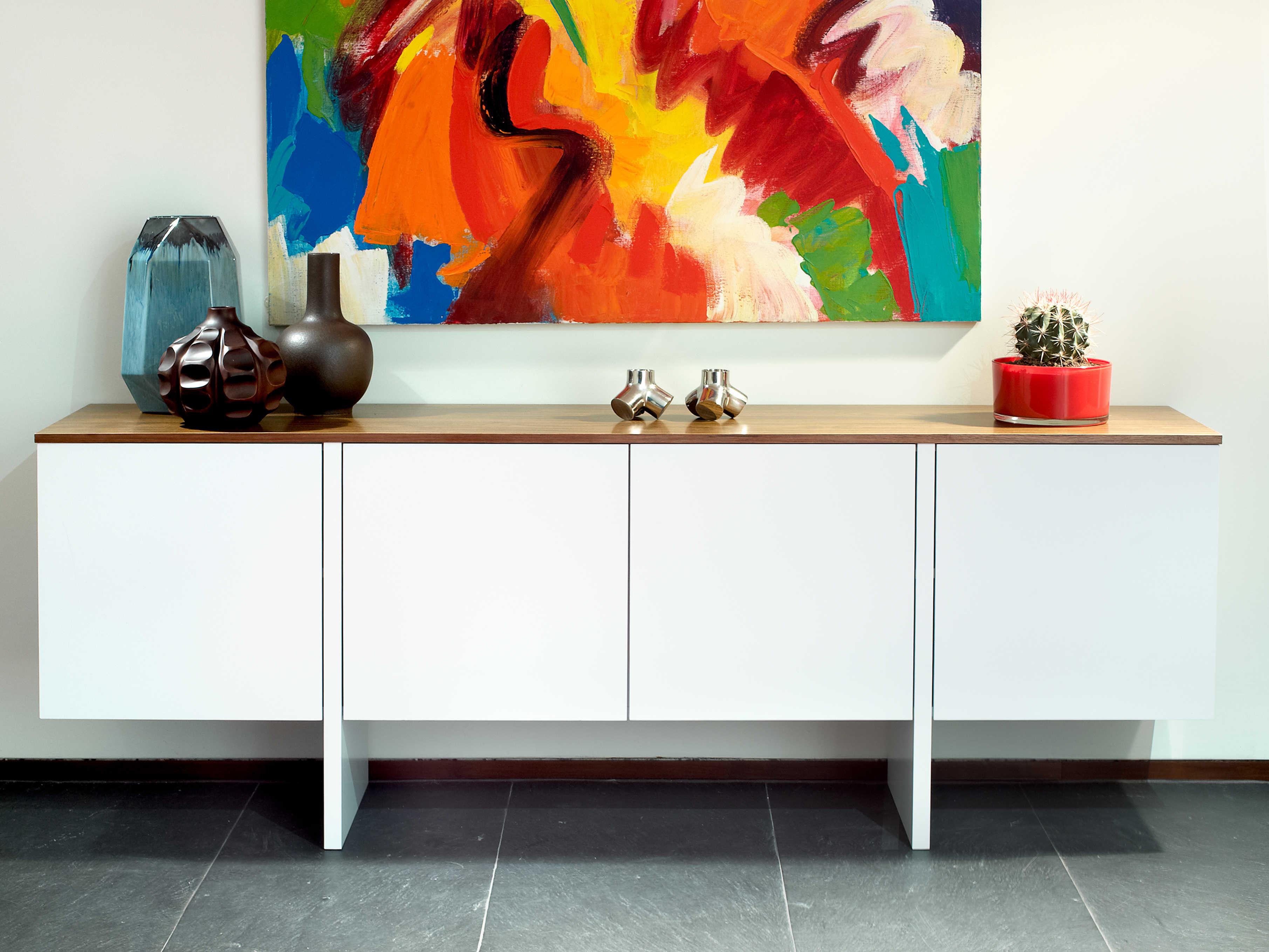 TemaHome Edge 79" Pure White Walnut Sideboard