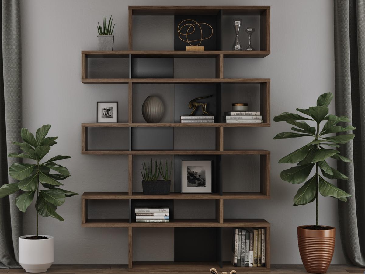 TemaHome London Walnut Frame Backs Bookcase