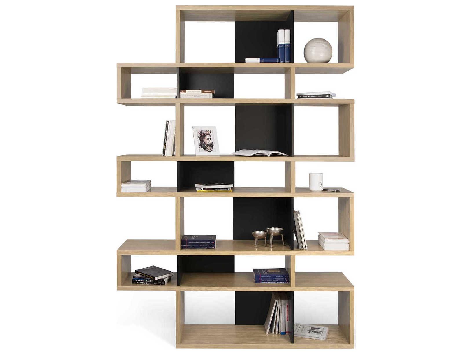 TemaHome London Oak Frame Pure Black Backs Bookcase