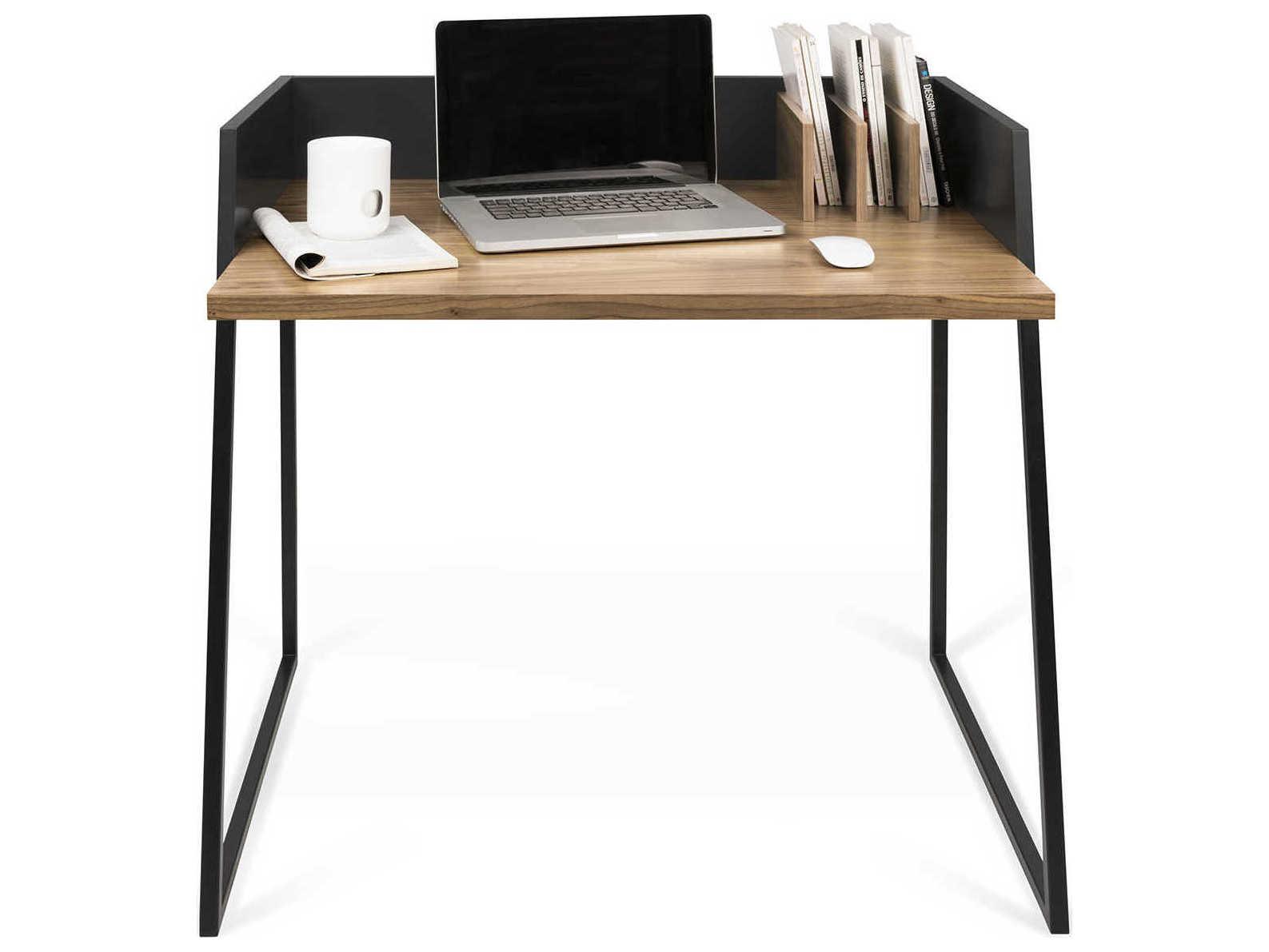 TemaHome Volga Walnut Pure Black Brown Computer Desk