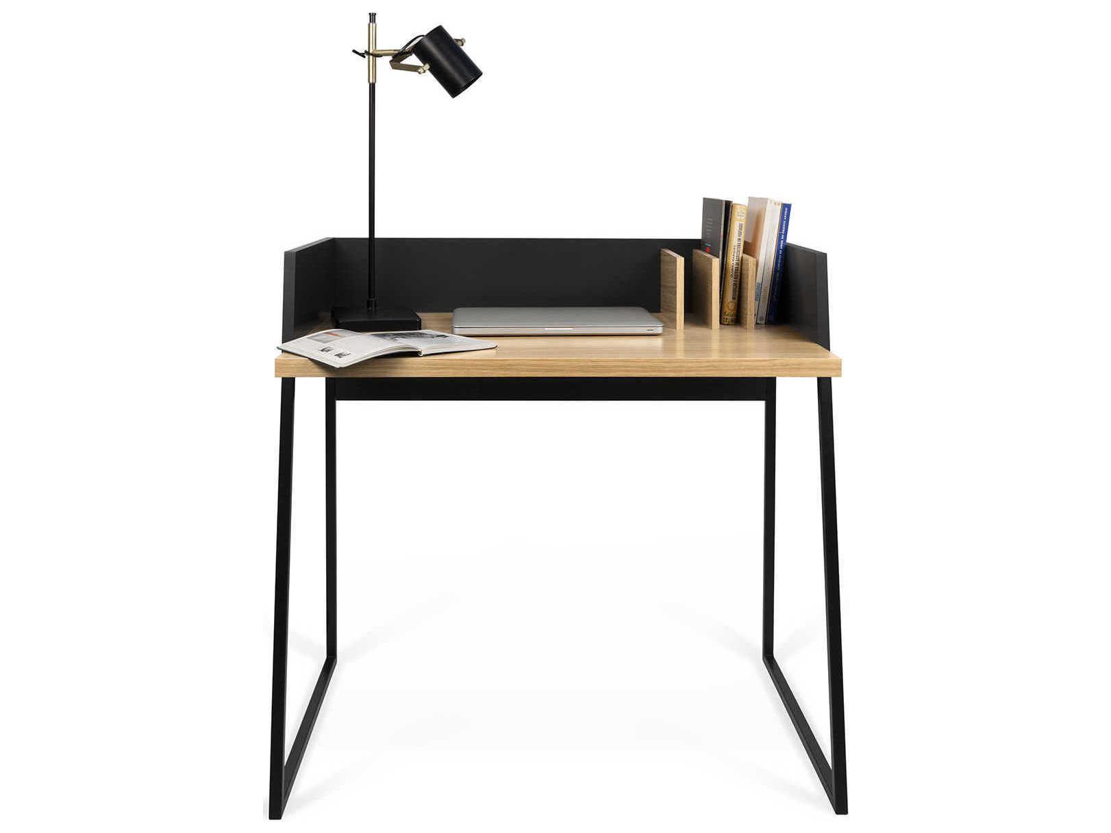 TemaHome Volga Oak Pure Black Computer Desk