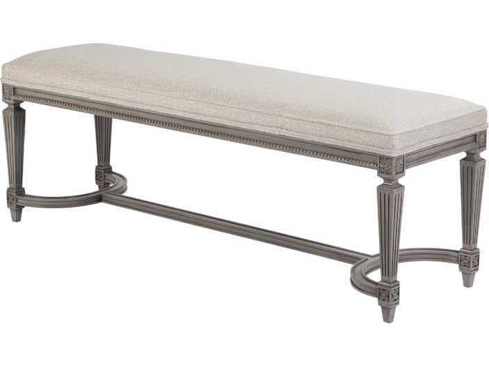 Theodore Alexander White Upholstered Accent Bench