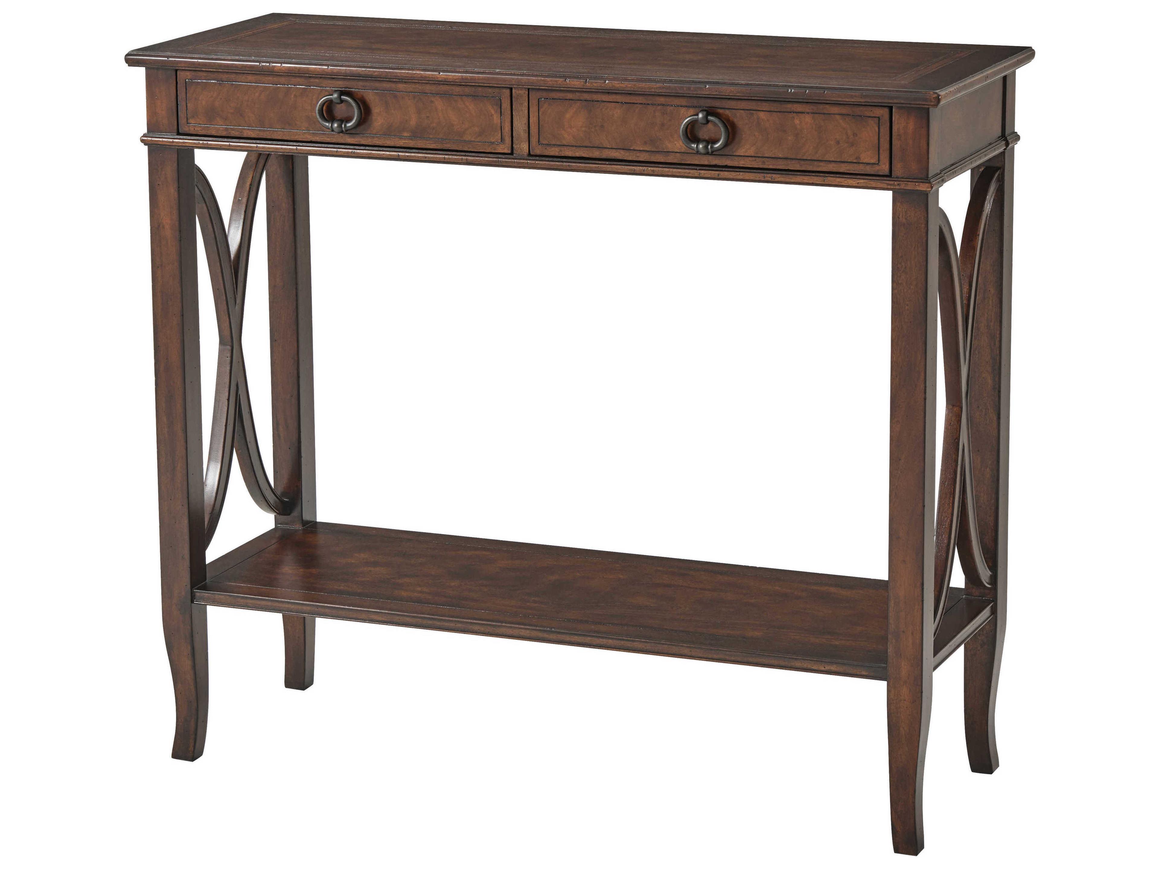 Theodore Alexander Brooksby Rectangular Wood Cerejeira Veneer Mahogany Console Table