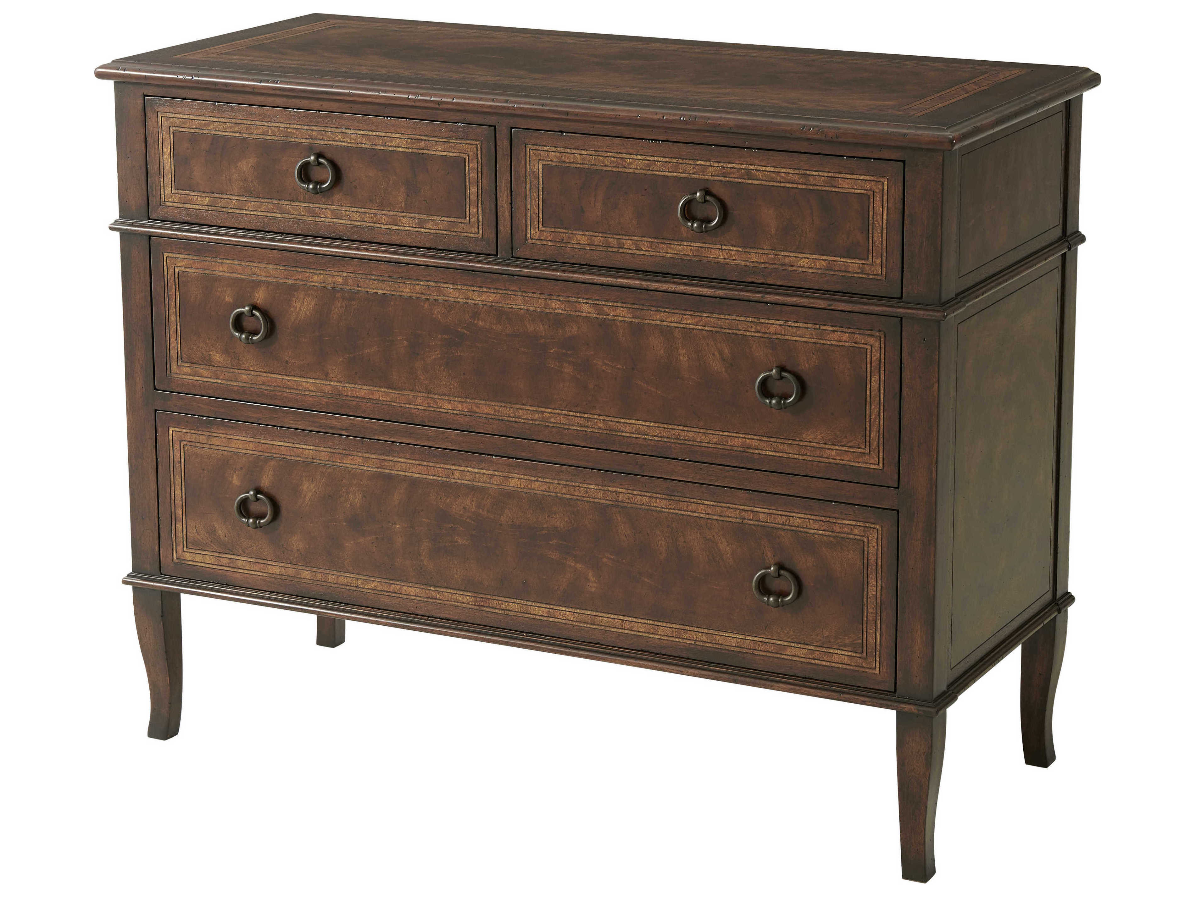 Theodore Alexander Brooksby Cerejeira Veneer Mahogany Brown Wood Accent Chest