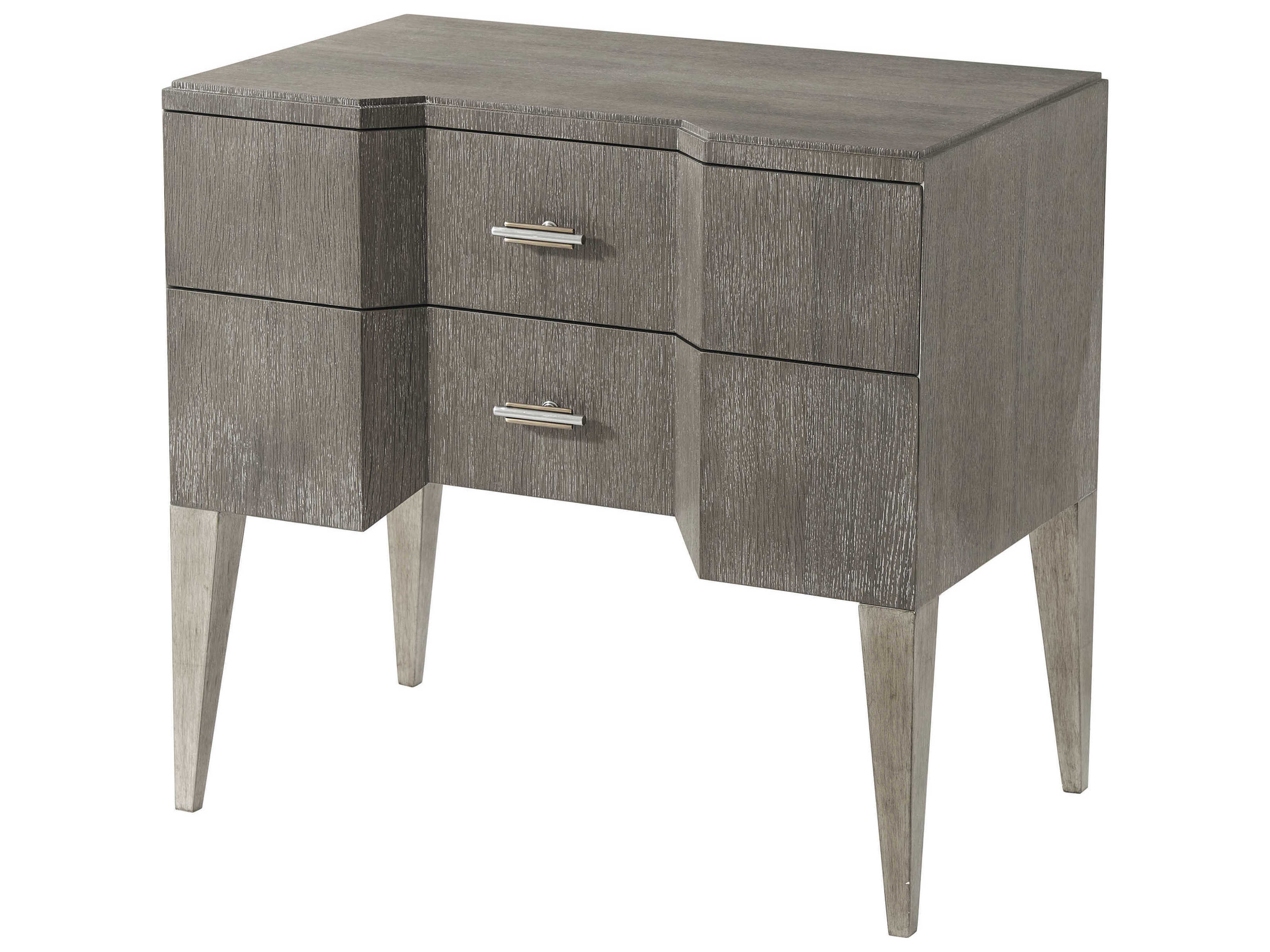 Theodore Alexander Modern Classic 2-Drawers Mahogany Wood Nightstand